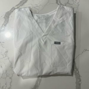 Figs woman white scrub top